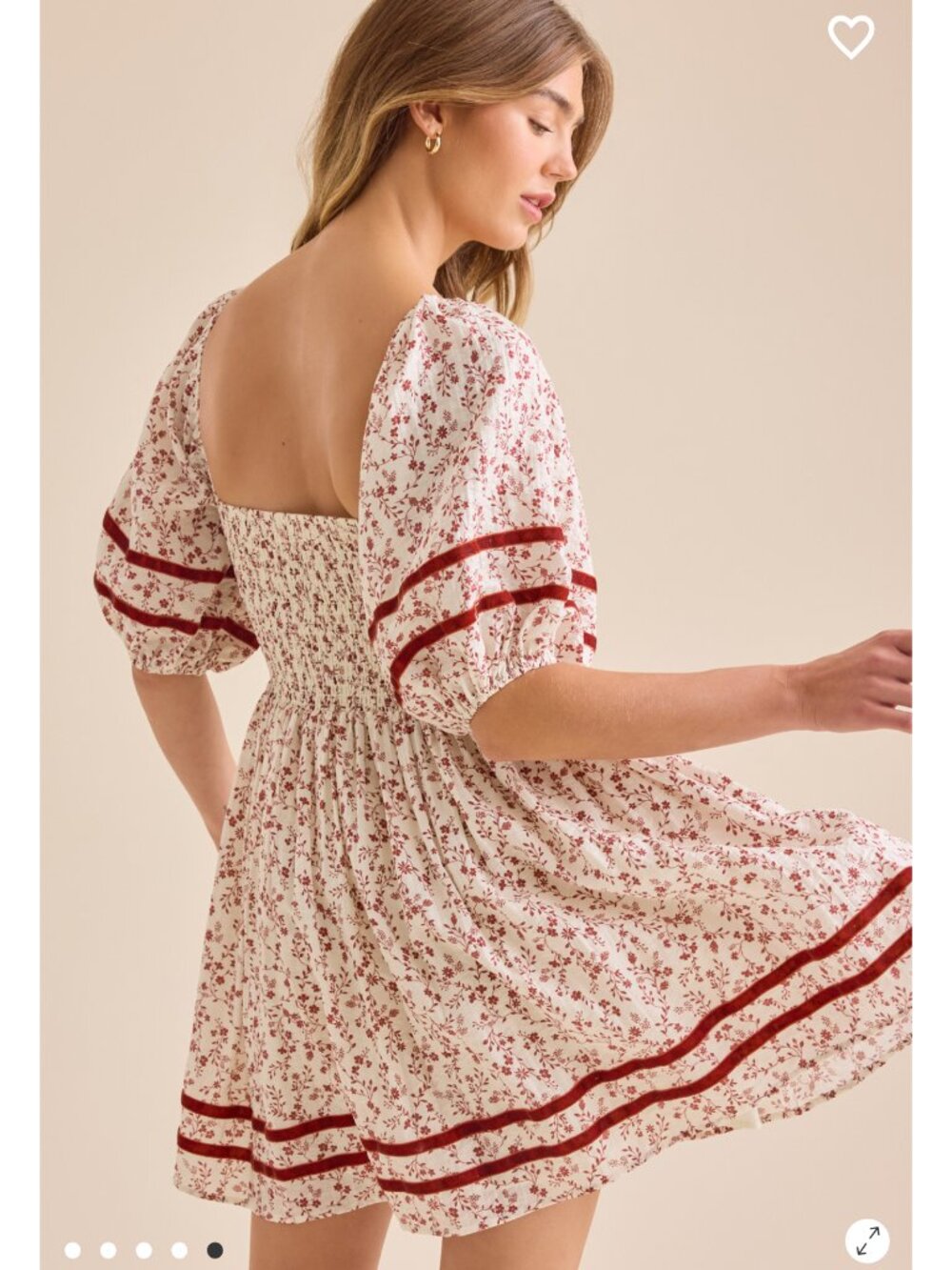 Altar'd State Dress Chaya Puff Sleeve Mini Dress - Picture 5 of 5